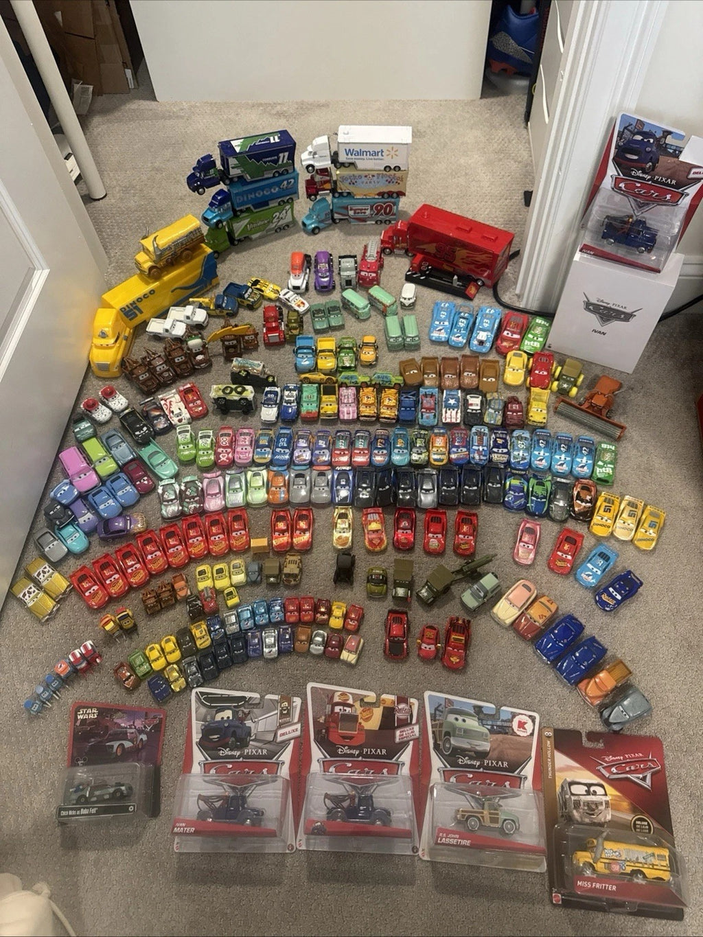 Disney Pixar Cars Huge Collection Lot 250+ Mattel Diecast Rare Haulers